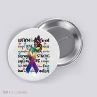Autism Acceptance Butterfly Different Is Beautiful Button thumb 0