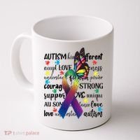 Autism Acceptance Butterfly Different Is Beautiful Coffee Mug thumb 0