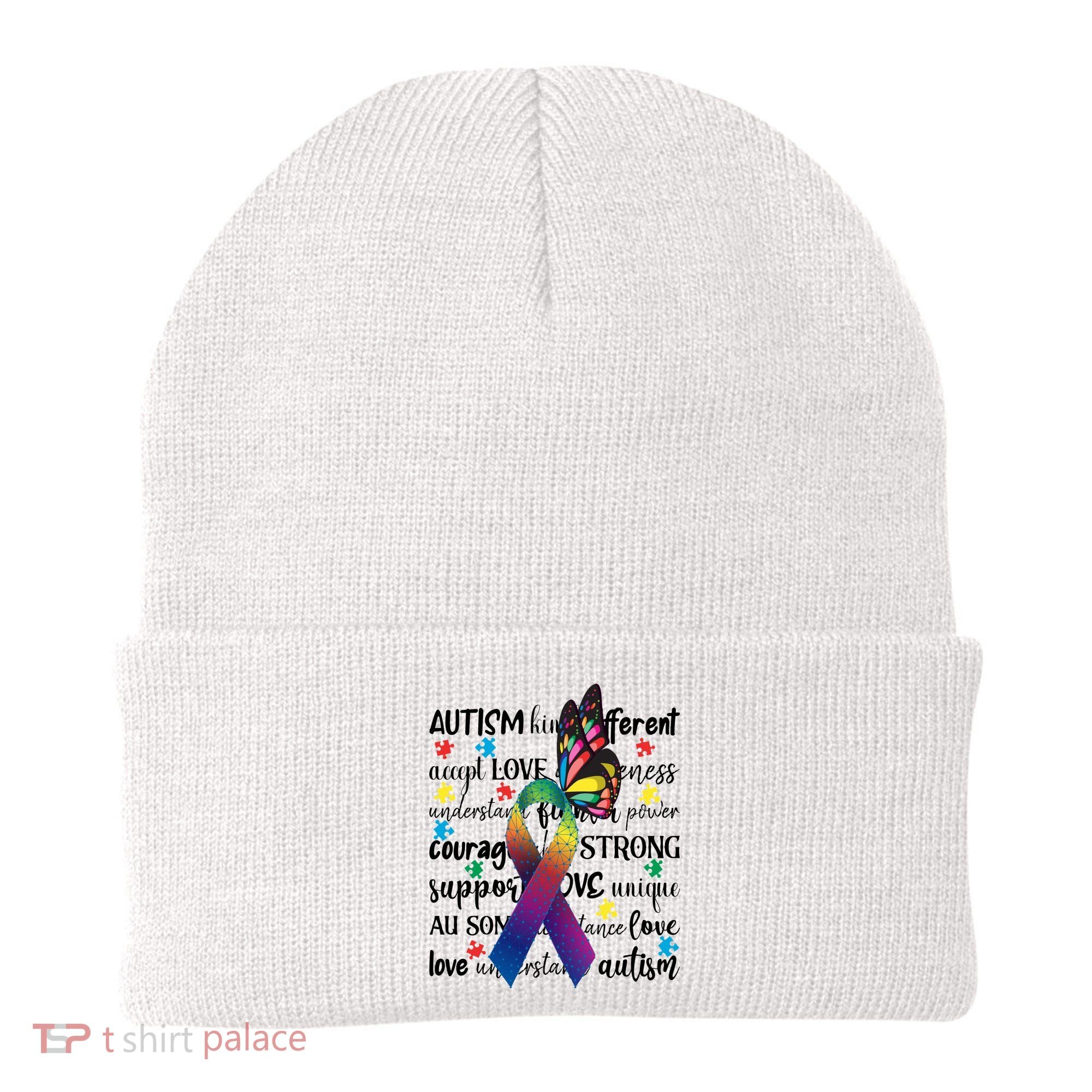 Autism Acceptance Butterfly Different Is Beautiful Beanie