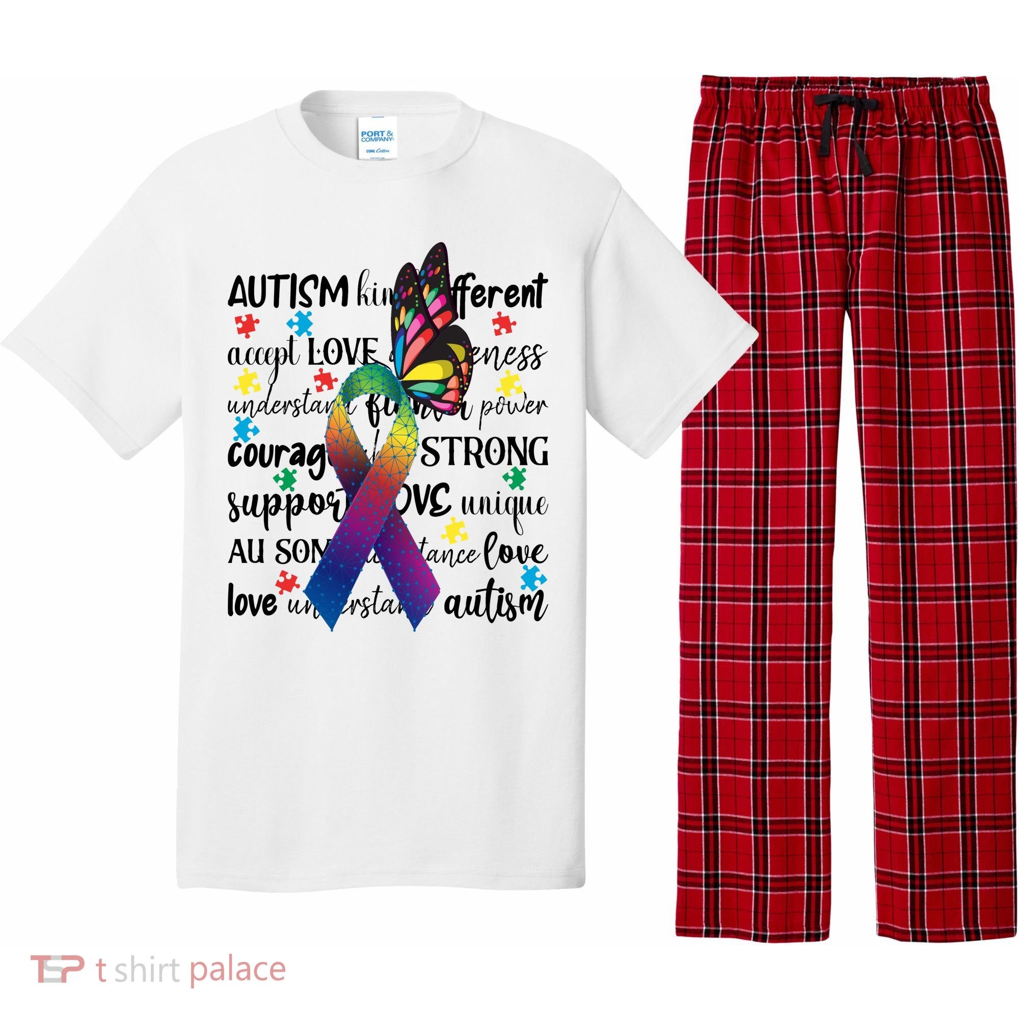 Autism Acceptance Butterfly Different Is Beautiful Pajama Set