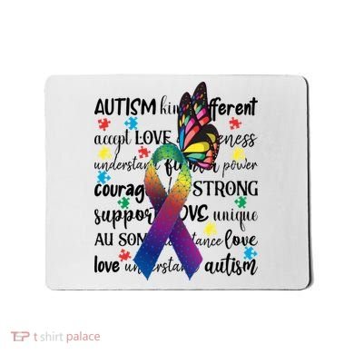 Autism Acceptance Butterfly Different Is Beautiful Mousepad