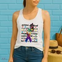 Autism Acceptance Butterfly Different Is Beautiful Women's Tank Top thumb 2