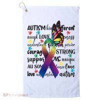 Autism Acceptance Butterfly Different Is Beautiful Golf Towel thumb 0