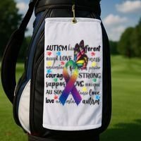 Autism Acceptance Butterfly Different Is Beautiful Golf Towel thumb 2