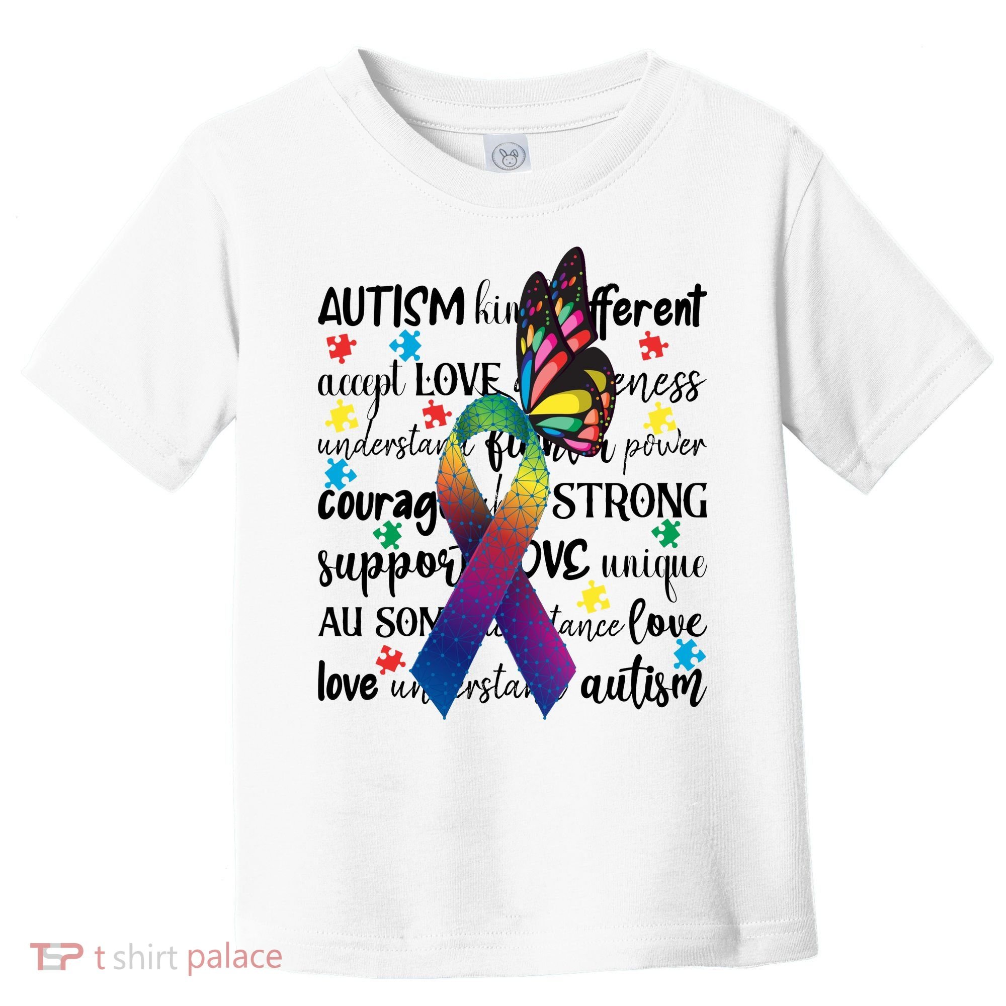 Autism Acceptance Butterfly Different Is Beautiful Toddler T-Shirt
