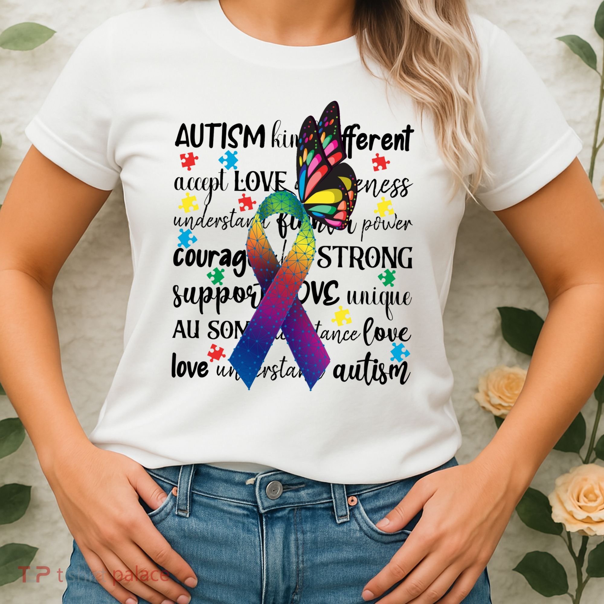 Autism Acceptance Butterfly Different Is Beautiful Women's T-Shirt