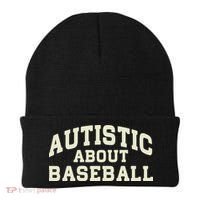 Autistic About Baseball Funny Baseball Lover Saying Quote Beanie thumb 0