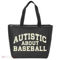 Autistic About Baseball Funny Baseball Lover Saying Quote Tote Bag thumb 0