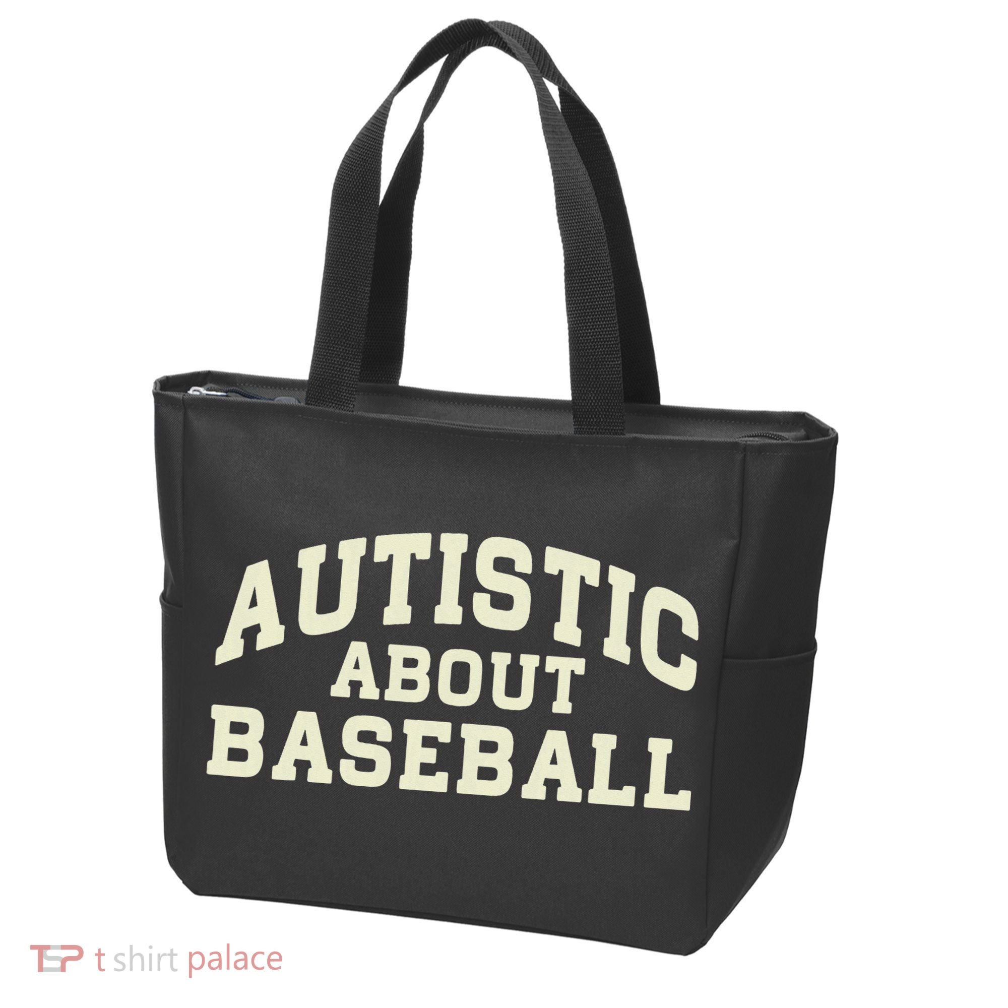 Autistic About Baseball Funny Baseball Lover Saying Quote Tote Bag