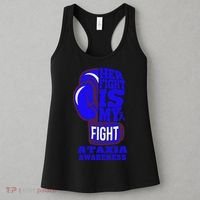 Ataxia Awareness Boxing Her Fight Is My Fight Blue Ribbon Women's Tank Top thumb 3