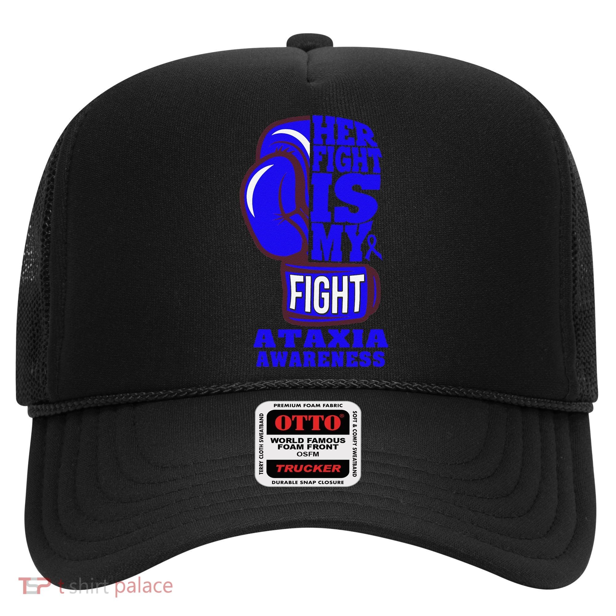 Ataxia Awareness Boxing Her Fight Is My Fight Blue Ribbon Hat