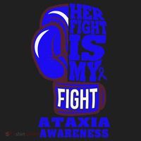 Ataxia Awareness Boxing Her Fight Is My Fight Blue Ribbon Hat thumb 2