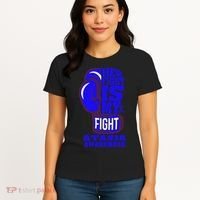 Ataxia Awareness Boxing Her Fight Is My Fight Blue Ribbon Women's T-Shirt thumb 4