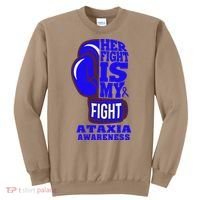 Ataxia Awareness Boxing Her Fight Is My Fight Blue Ribbon Sweatshirt thumb 0