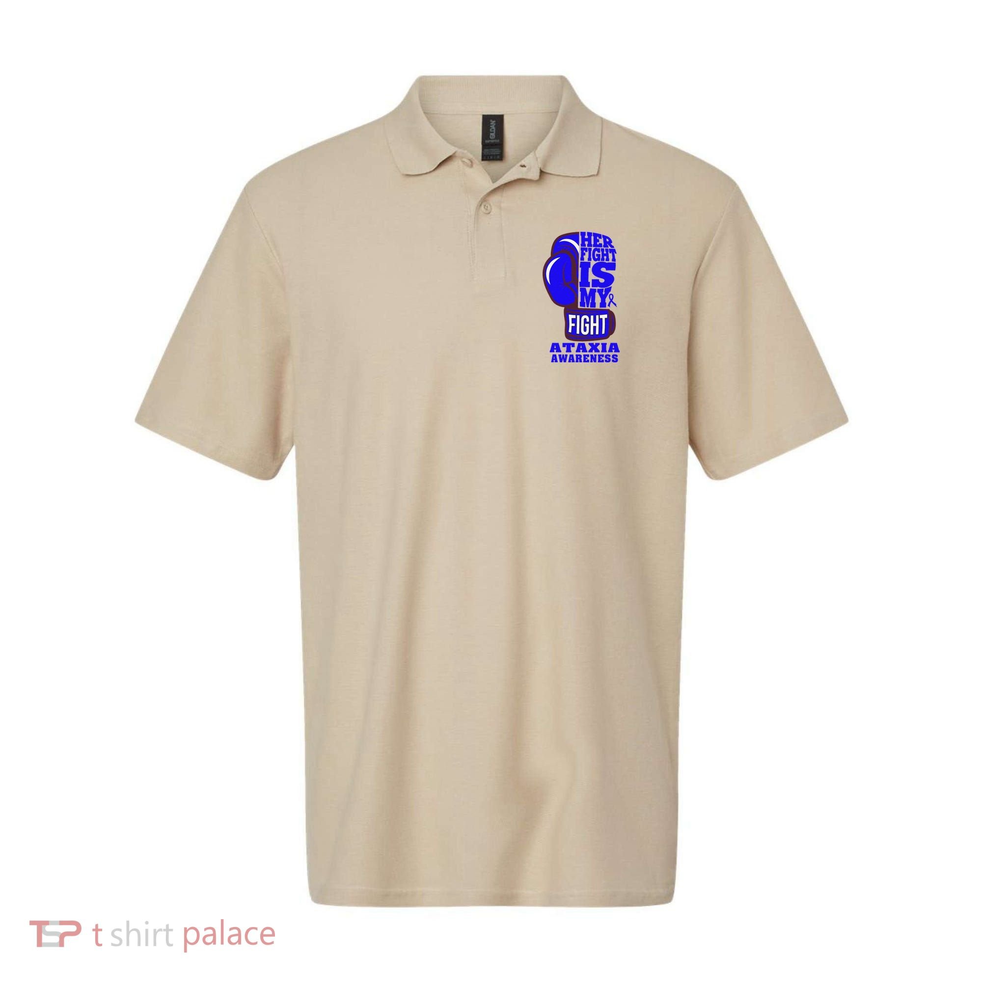 Ataxia Awareness Boxing Her Fight Is My Fight Blue Ribbon Polo