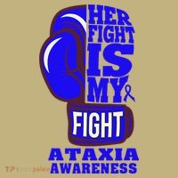 Ataxia Awareness Boxing Her Fight Is My Fight Blue Ribbon Mousepad thumb 1