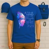 Alzheimers Awareness Butterfly The Heart Remembers Gift T-Shirt thumb 6