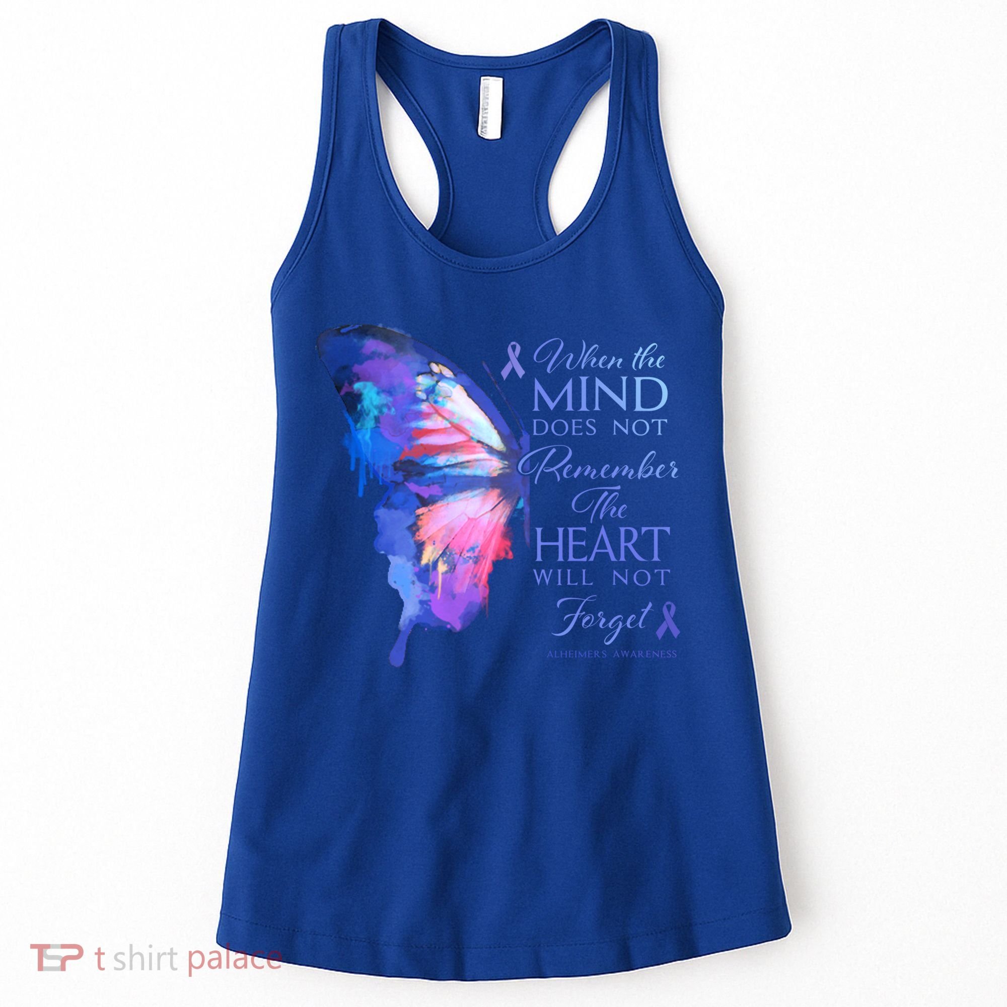 Alzheimers Awareness Butterfly The Heart Remembers Gift Women's Tank Top