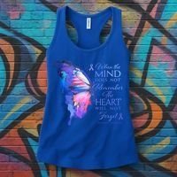 Alzheimers Awareness Butterfly The Heart Remembers Gift Women's Tank Top thumb 3