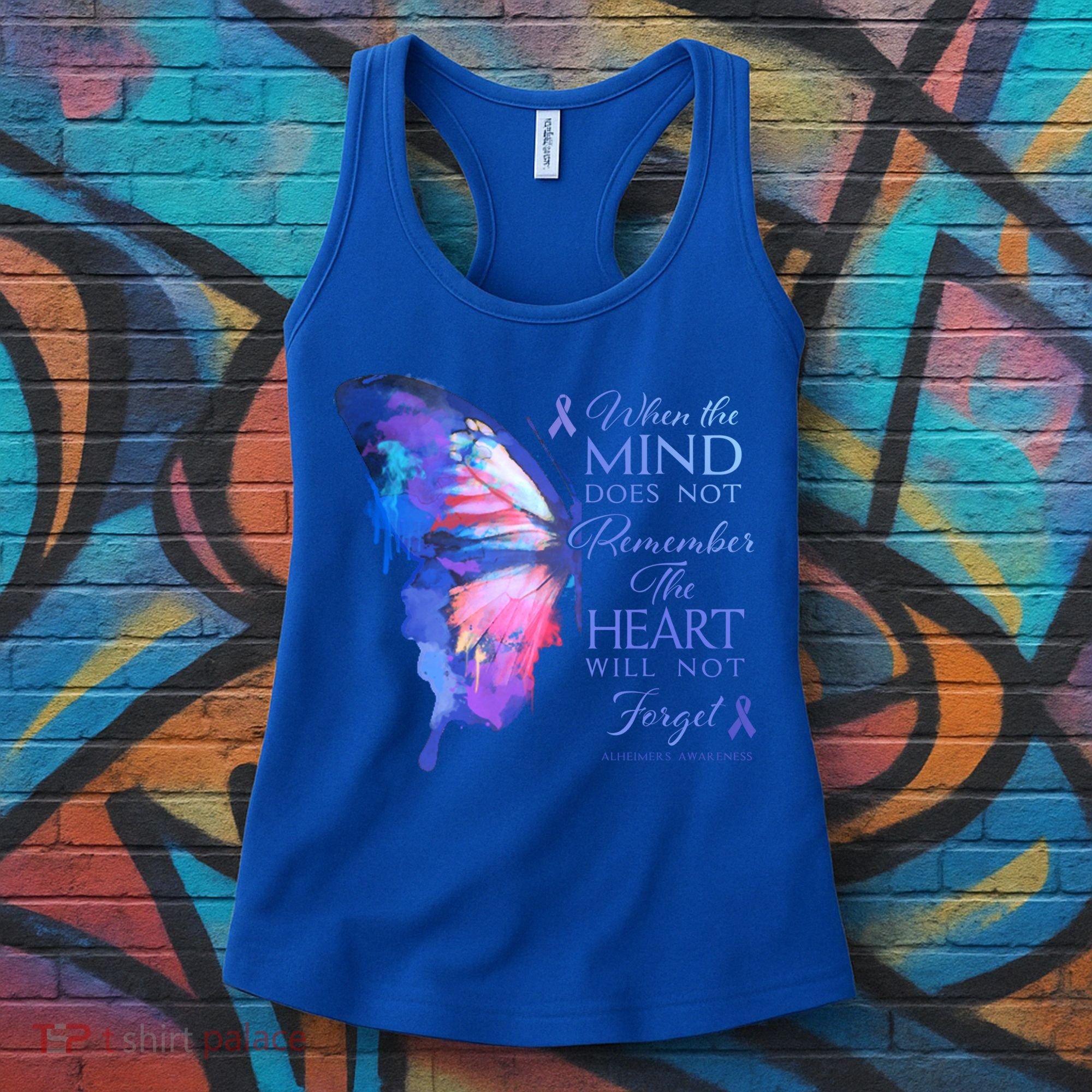 Alzheimers Awareness Butterfly The Heart Remembers Gift Women's Tank Top