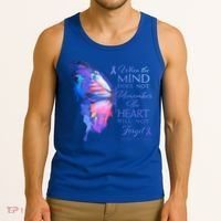 Alzheimers Awareness Butterfly The Heart Remembers Gift Tank Top thumb 3