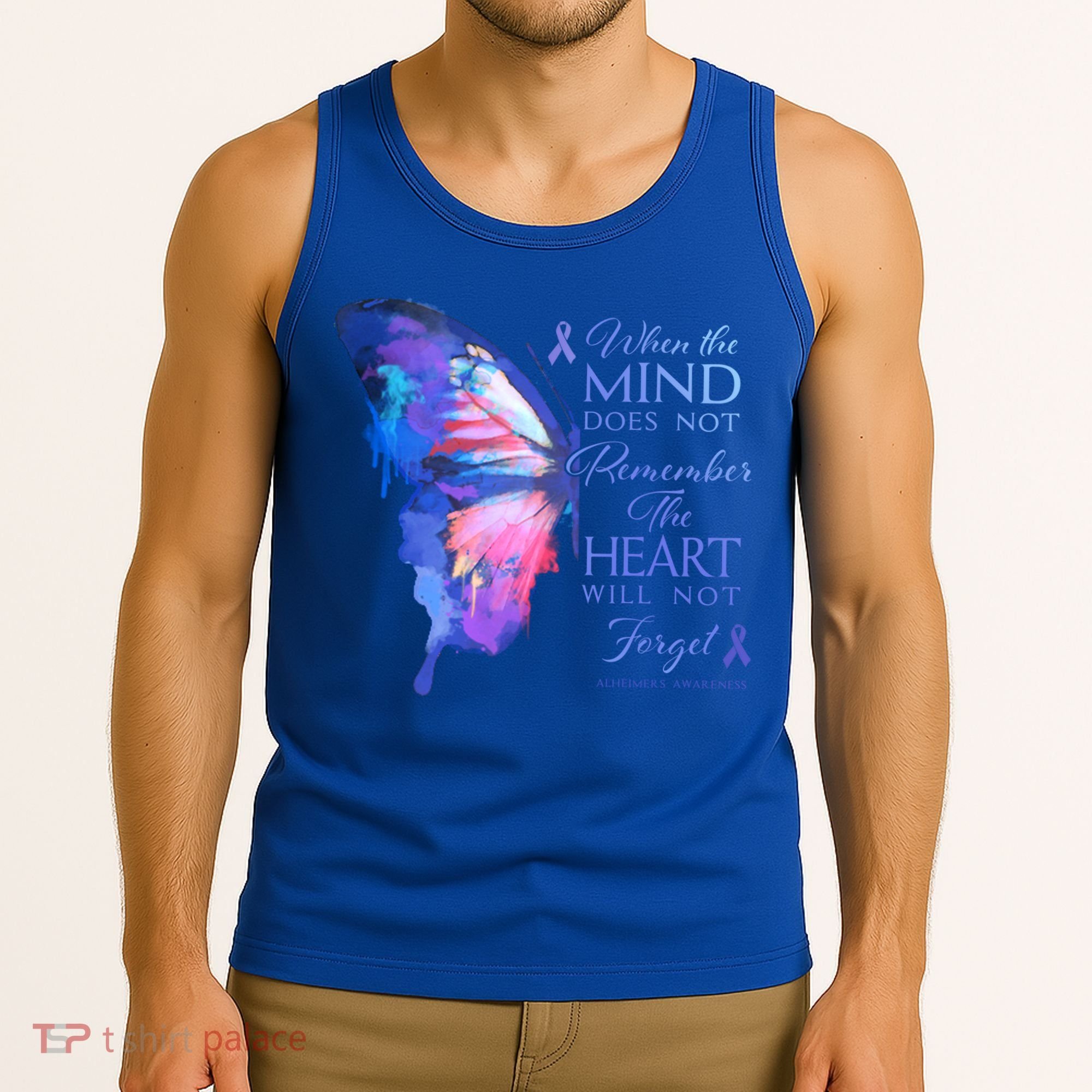 Alzheimers Awareness Butterfly The Heart Remembers Gift Tank Top
