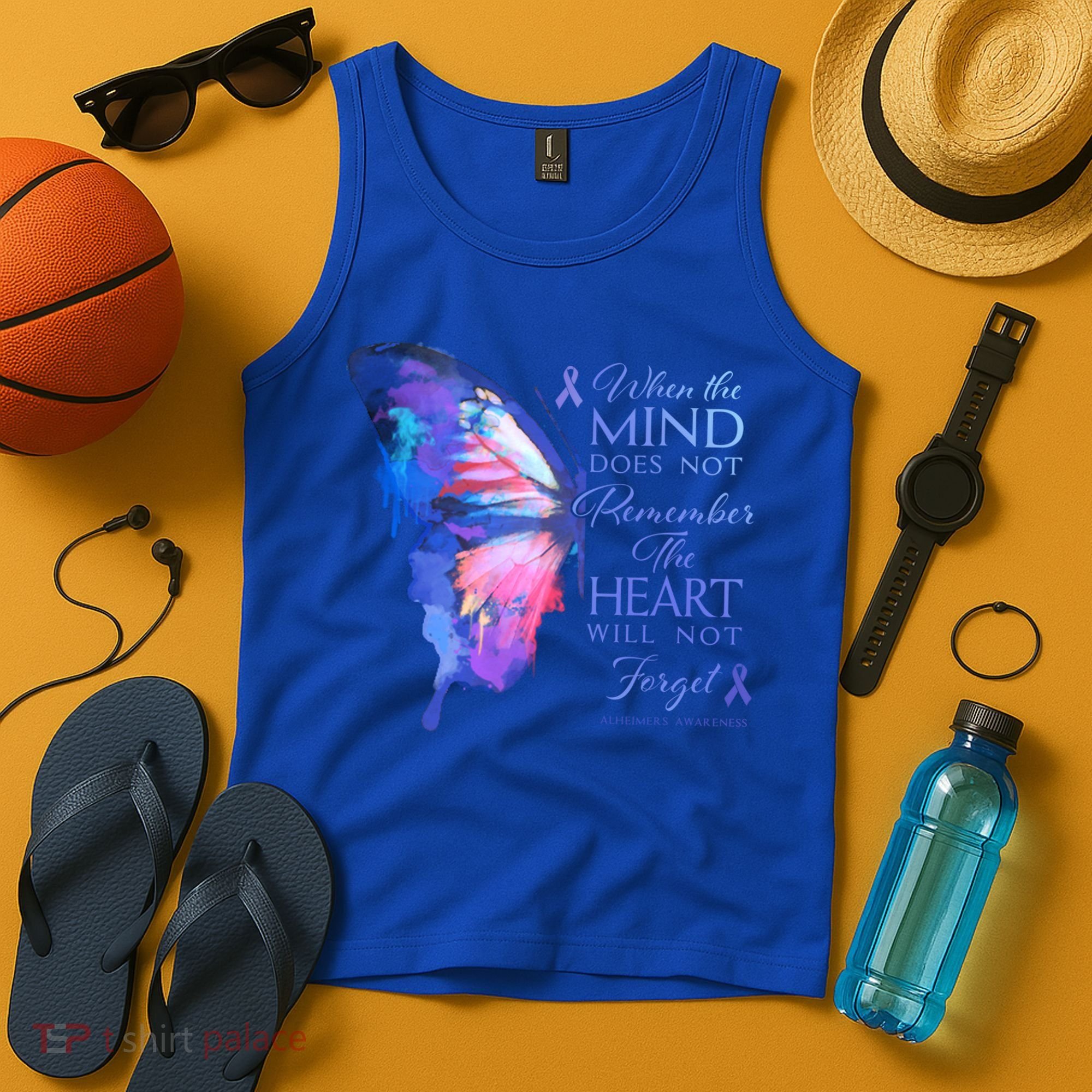 Alzheimers Awareness Butterfly The Heart Remembers Gift Tank Top
