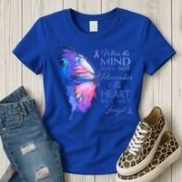 Alzheimers Awareness Butterfly The Heart Remembers Gift Women's T-Shirt thumb 3