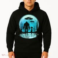 Alien And Bigfoot Moon Hoodie thumb 2