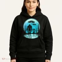 Alien And Bigfoot Moon Hoodie thumb 5