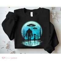 Alien And Bigfoot Moon Sweatshirt thumb 2