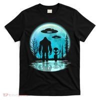 Alien And Bigfoot Moon T-Shirt thumb 0