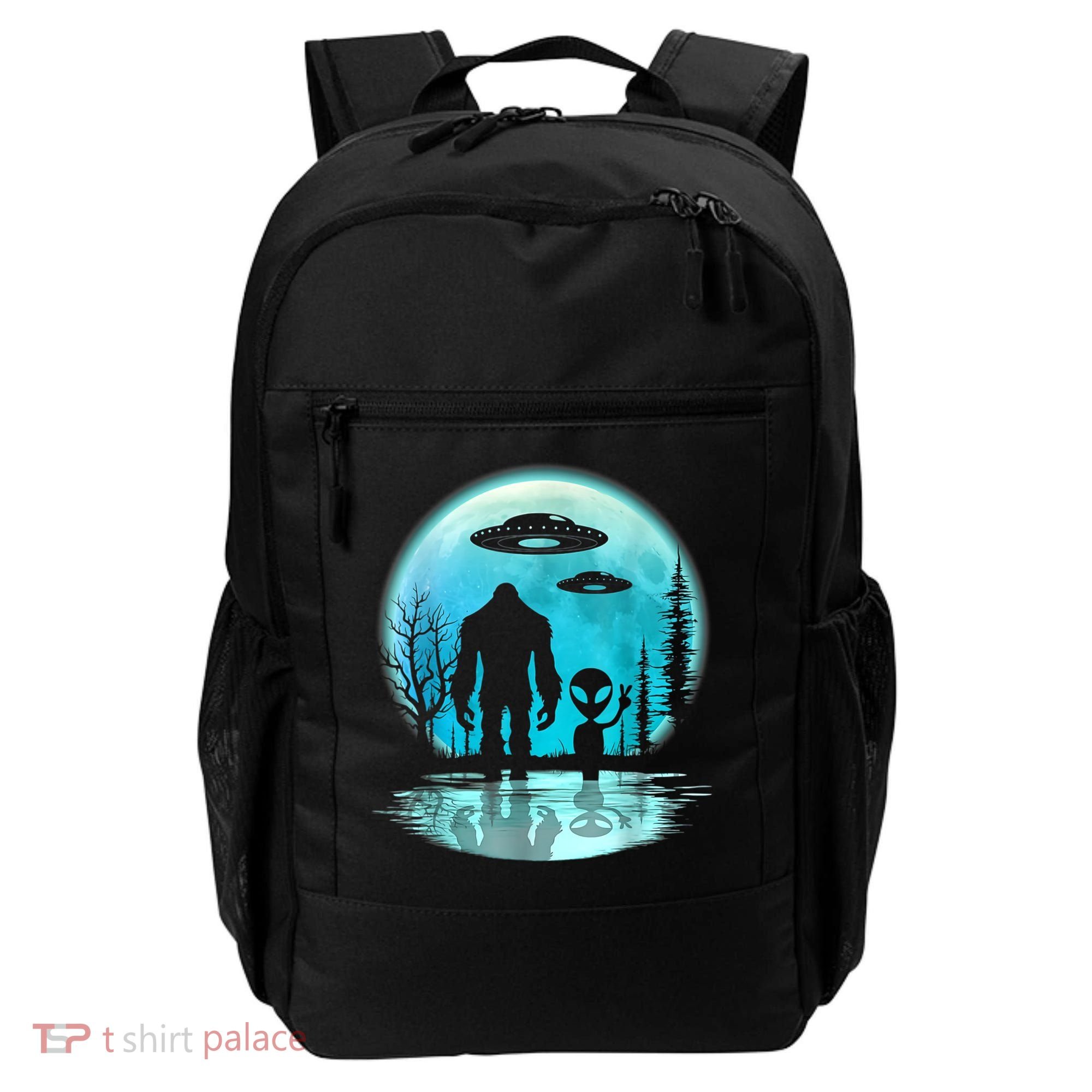 Alien And Bigfoot Moon Backpack