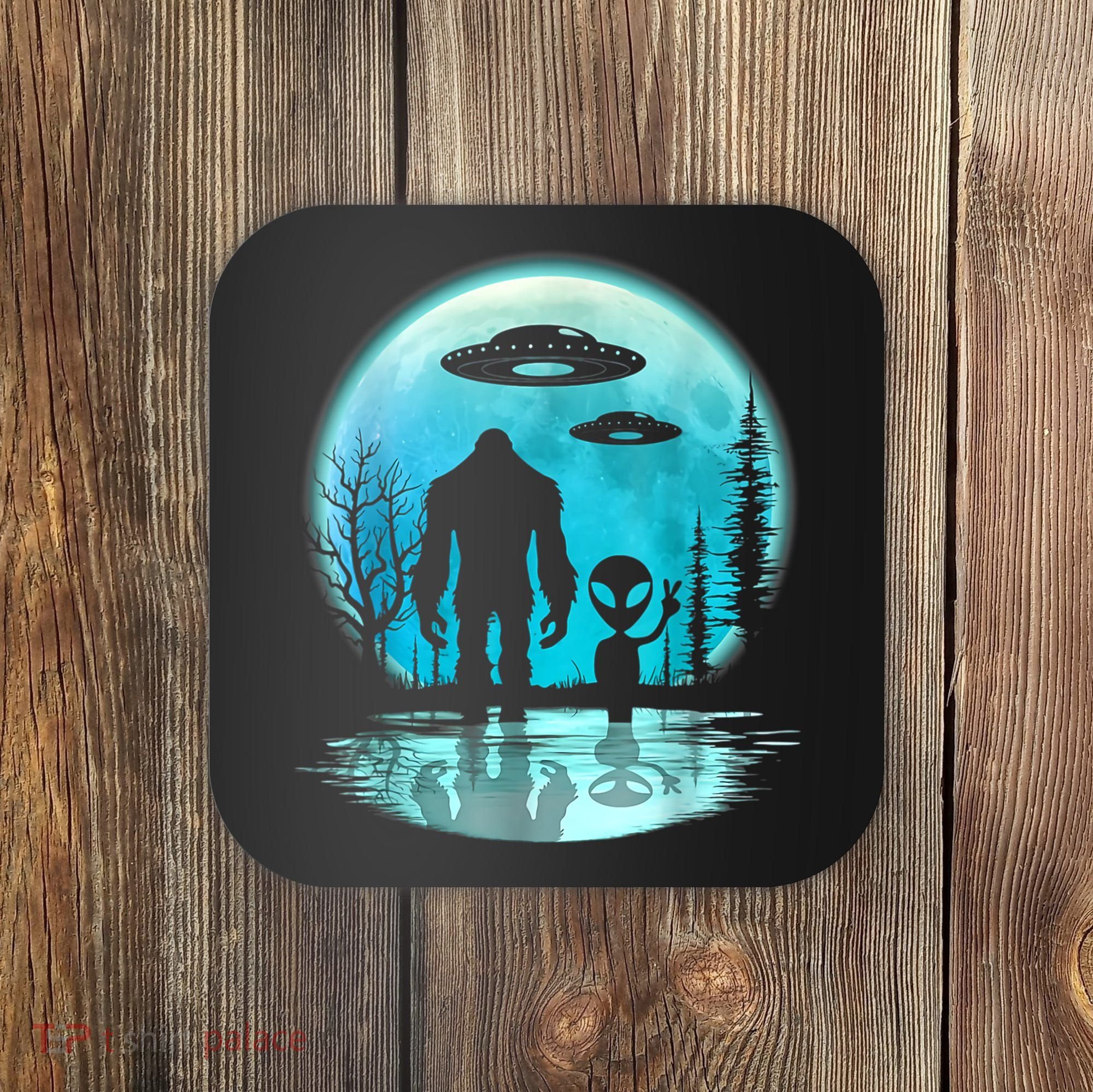 Alien And Bigfoot Moon Coaster