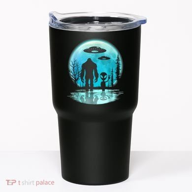 Alien And Bigfoot Moon Tumbler