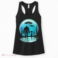 Alien And Bigfoot Moon Women's Tank Top thumb 0