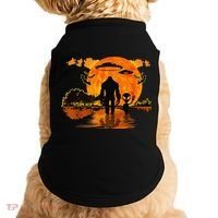 Alien And Bigfoot Sasquatch Moon Halloween Doggie Tank thumb 0