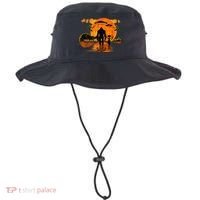 Alien And Bigfoot Sasquatch Moon Halloween Bucket Hat thumb 0