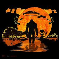 Alien And Bigfoot Sasquatch Moon Halloween Coffee Mug thumb 5