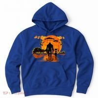 Alien And Bigfoot Sasquatch Moon Halloween Hoodie thumb 0