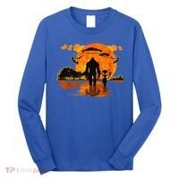 Alien And Bigfoot Sasquatch Moon Halloween Long Sleeve Shirt thumb 0