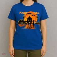 Alien And Bigfoot Sasquatch Moon Halloween T-Shirt thumb 4