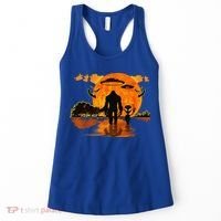 Alien And Bigfoot Sasquatch Moon Halloween Women's Tank Top thumb 0