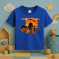 Alien And Bigfoot Sasquatch Moon Halloween Toddler T-Shirt thumb 3