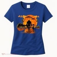 Alien And Bigfoot Sasquatch Moon Halloween Women's T-Shirt thumb 0