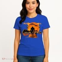 Alien And Bigfoot Sasquatch Moon Halloween Women's T-Shirt thumb 4