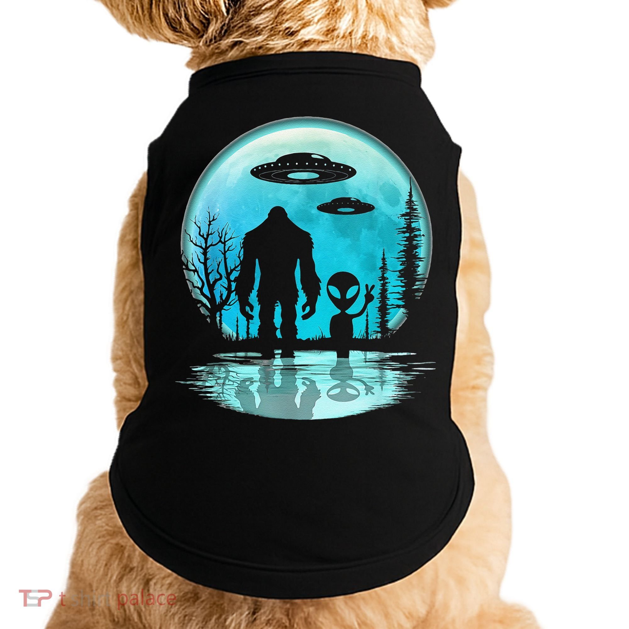 Alien And Bigfoot Moon Doggie Tank