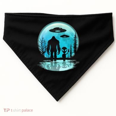 Alien And Bigfoot Moon USA-Made Doggie Bandana