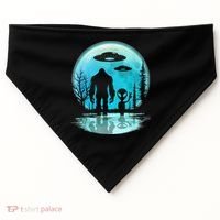 Alien And Bigfoot Moon USA-Made Doggie Bandana thumb 0