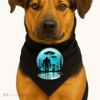 Alien And Bigfoot Moon USA-Made Doggie Bandana thumb 1